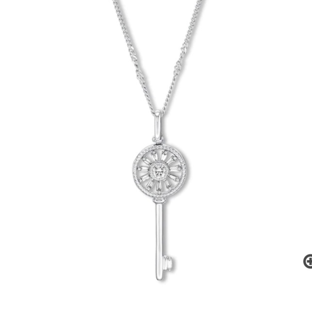 Diamond key necklace